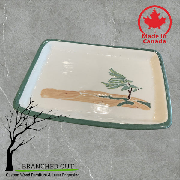 Windswept Pine Plate, rectangle - 10” x 4”