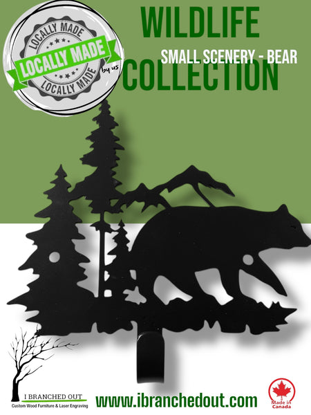 Locally Made Us Wildlife Hooks - Bear Scenery