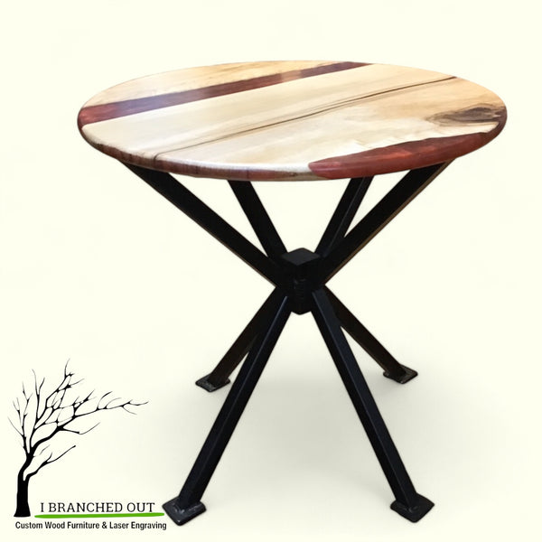 Glamorous Garnet Accent Table - Maple with Garnet Red Epoxy