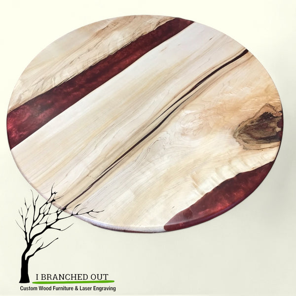 Glamorous Garnet Accent Table - Maple with Garnet Red Epoxy