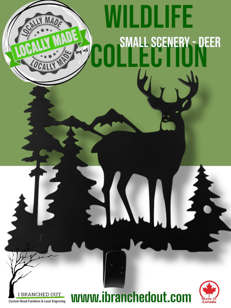 Locally Made Us Wildlife Hooks - Deer Scenery