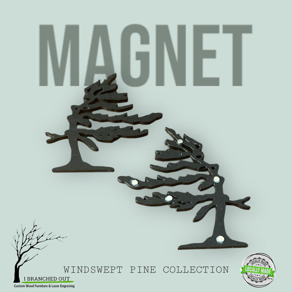 Windswept Pine Tree Magnet - 3”