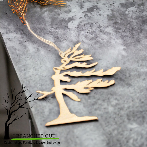 Windswept Pine Tree Ornament