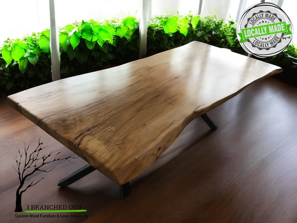 Marbley Maple Dining Table - SINGLE SLAB, just shy of 8’L