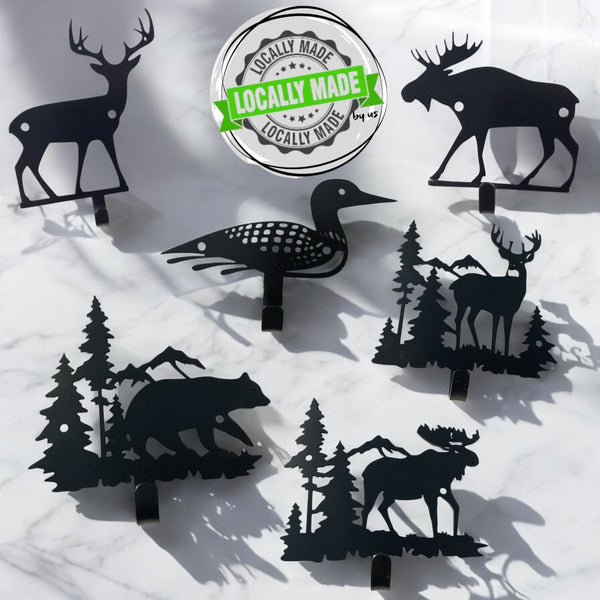 Locally Made Us Wildlife Hooks - Deer Scenery