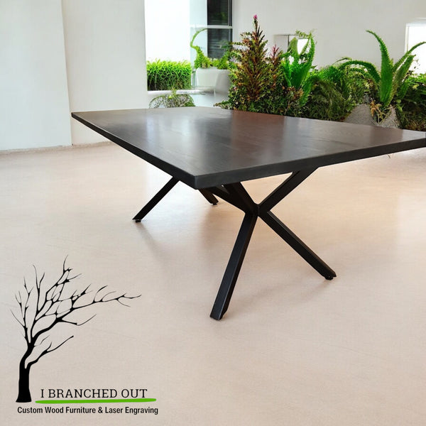 Black Beauty - Red Oak Dining Table - 7.6’L