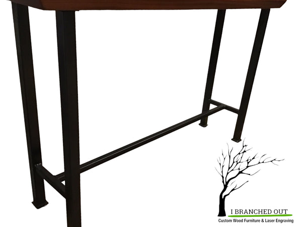 Walnut Striations Console Table - Live Edge