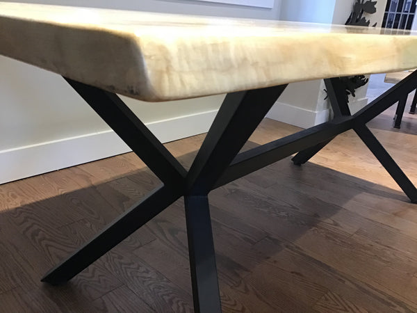 Shimmering Curly Maple Dining Table - 6.5’