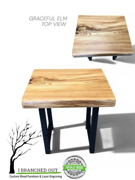 Graceful Elm Side Table