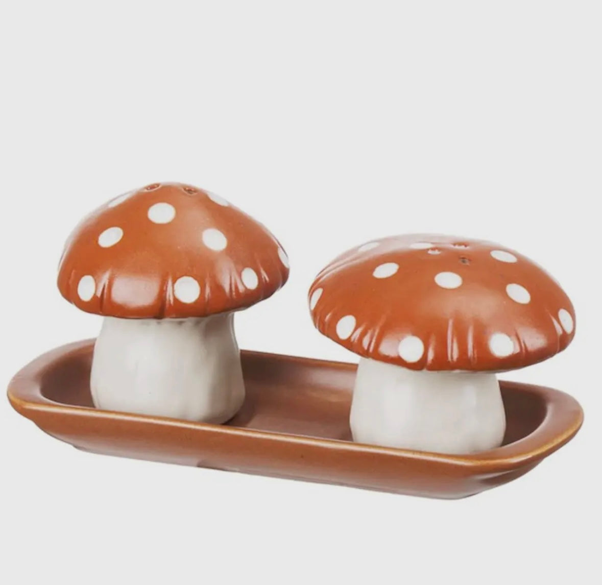 Decorative Ceramic Mushroom Salt & Pepper Set