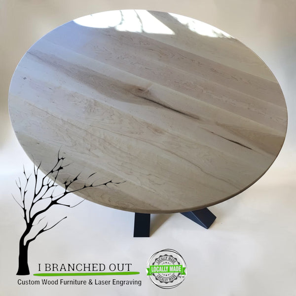 Swirling Maple Dining Table - 45” diameter