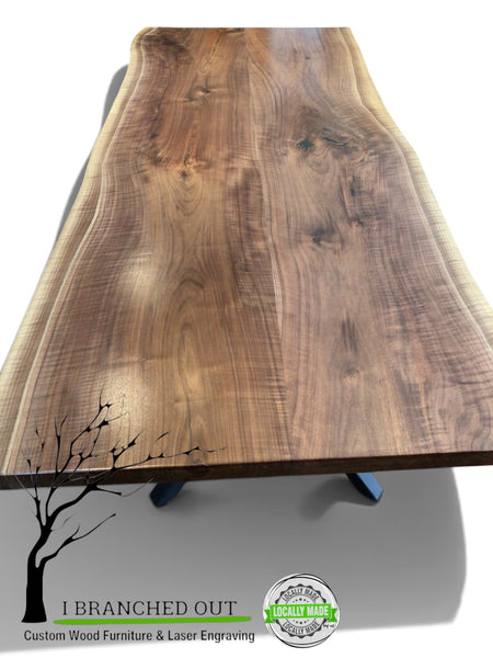 Rippled Walnut Dining Table - 8’ (just shy)