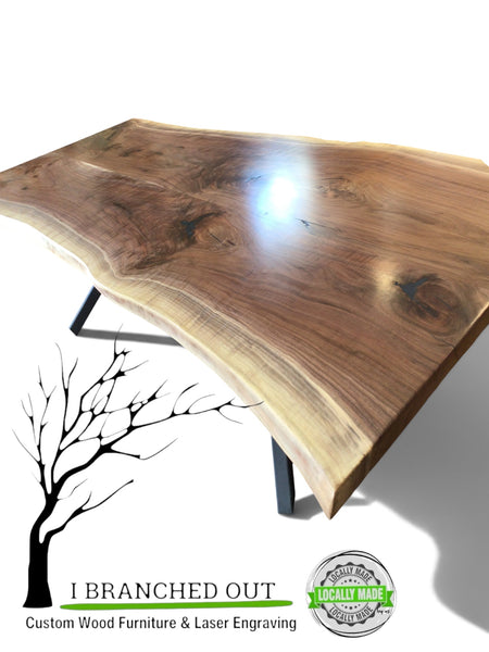 Rippled Walnut Dining Table - 8’ (just shy)