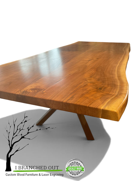 Rippled Walnut Dining Table - 8’ (just shy)