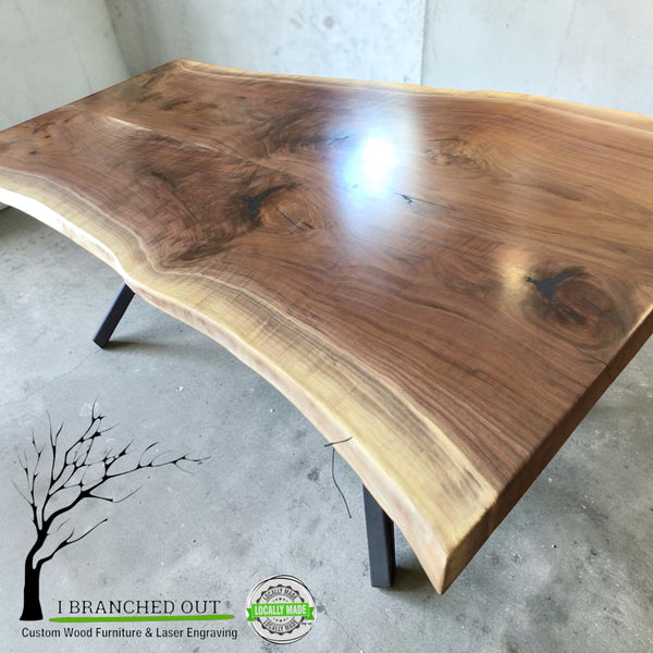 Rippled Walnut Dining Table - 8’ (just shy)