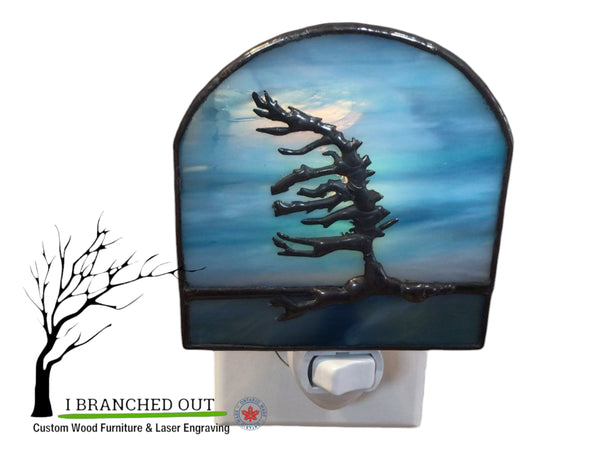 “Breezy Bay Day” Windswept Pine - Stained Glass Night Light (Copy)