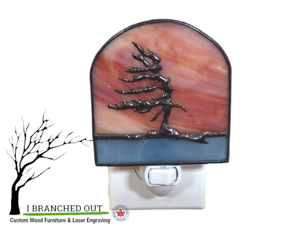 “Sailor’s Delight” Windswept Pine - Stained Glass Night Light