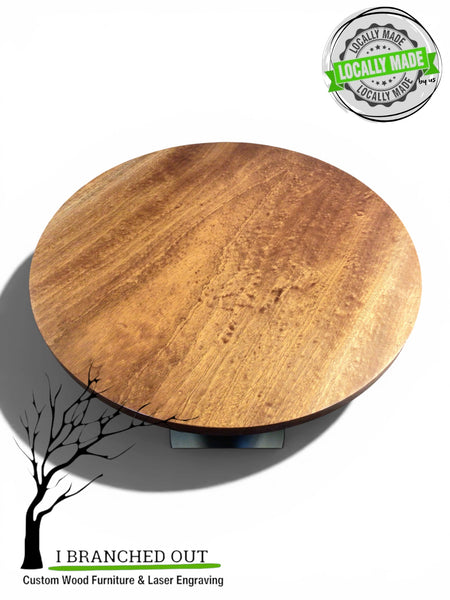 Shimmering Sapele Hight Top Table - 32” diameter