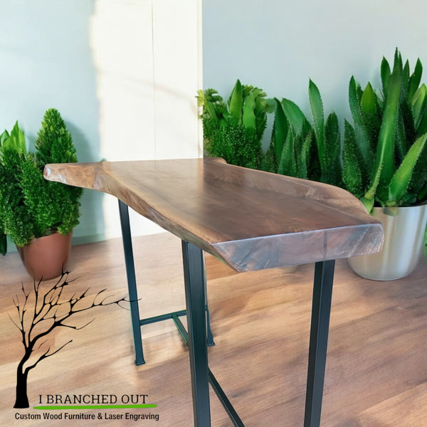 Wavy Walnut High Top Table/Bar