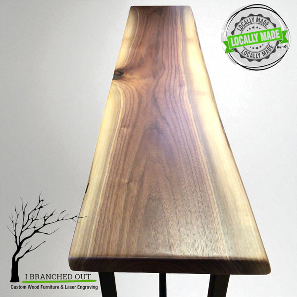 Walnut Retreat Console Table - Live Edge