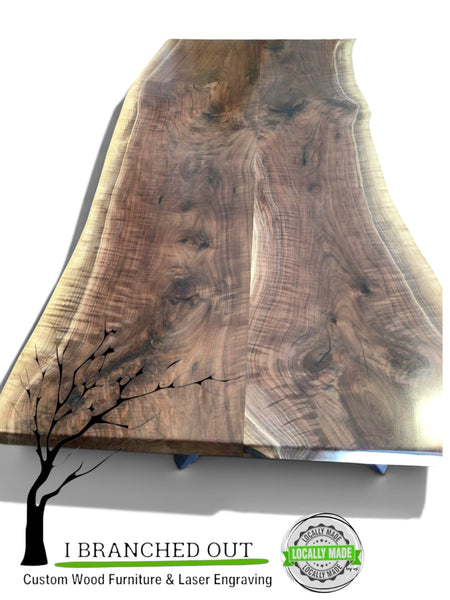 Rippled Walnut Dining Table - 8’ (just shy)