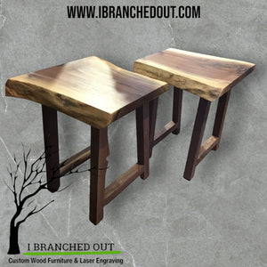 Walnut end tables set of 2 