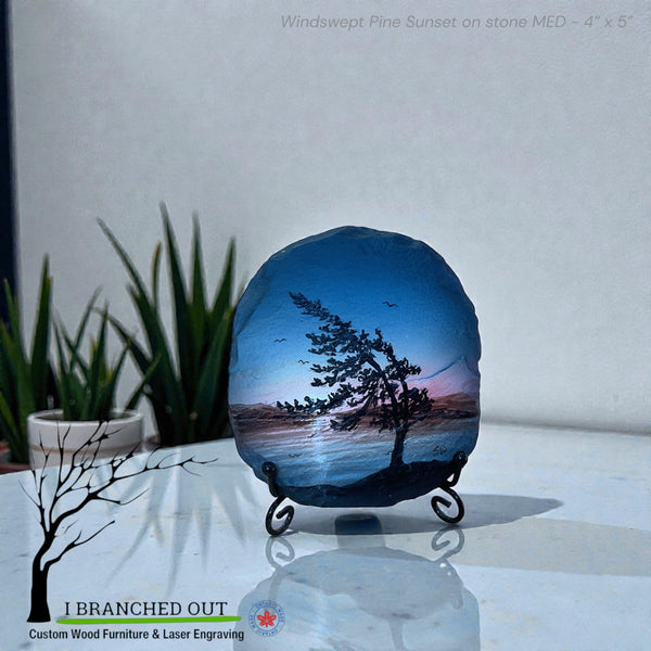 Windswept Pine Sunset on stone