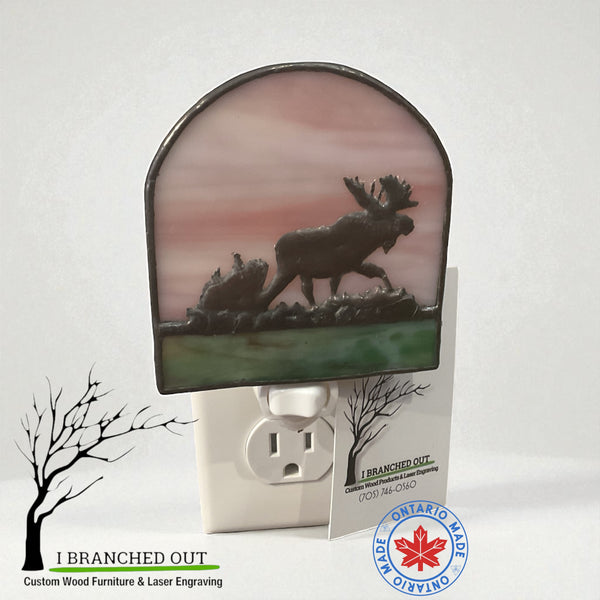 “Golden Moose” - Stained Glass Night Light