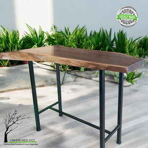 Wavy Walnut High Top Table/Bar