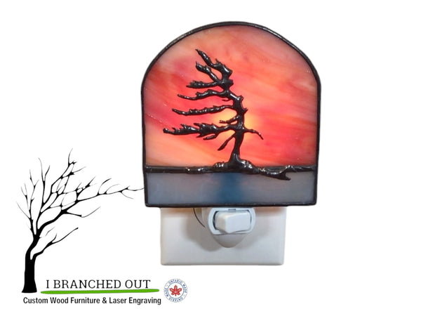 “Sailor’s Delight” Windswept Pine - Stained Glass Night Light