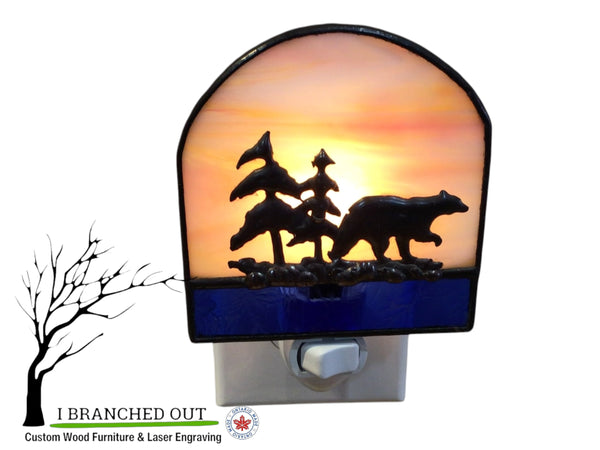 “Early Riser Bear” - Stained Glass Night Light