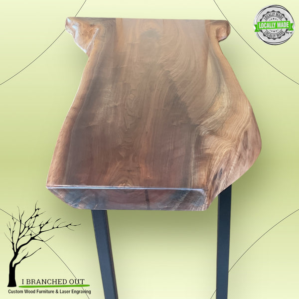 Wavy Walnut High Top Table/Bar