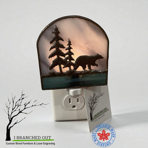 “Golden Bear” - Stained Glass Night Light