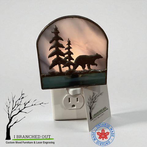 “Golden Bear” - Stained Glass Night Light