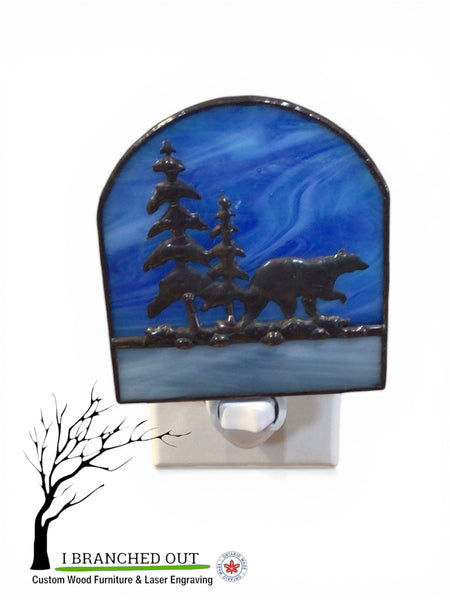 “Frosty Walk Bear” - Stained Glass Night Light