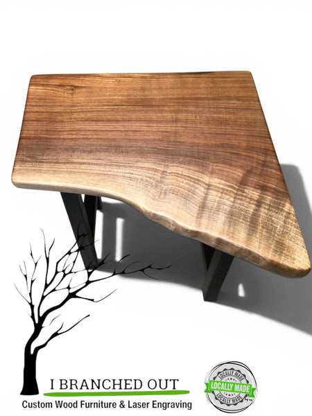 Curvaceous Walnut Side Table