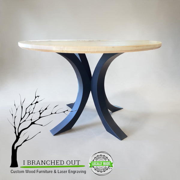 Swirling Maple Dining Table - 45” diameter