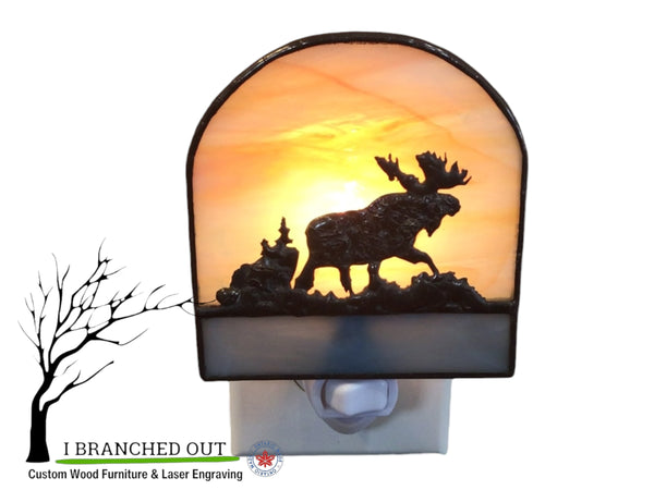 “Perfect Stroll Moose” - Stained Glass Night Light