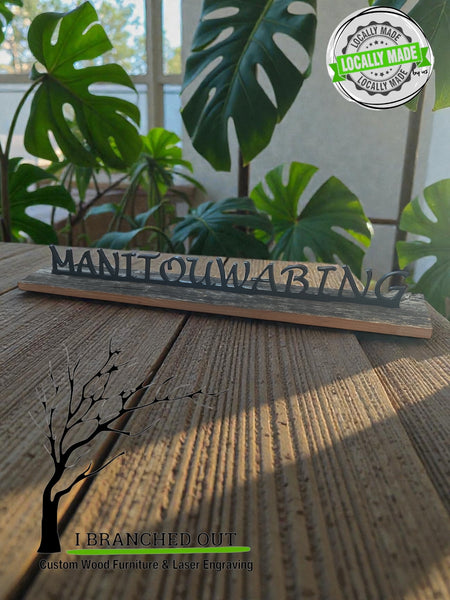 Rustic Manitouwabing Mantle Sign
