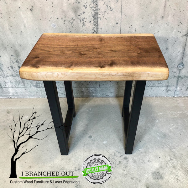 Earthy Glow Walnut Side Table