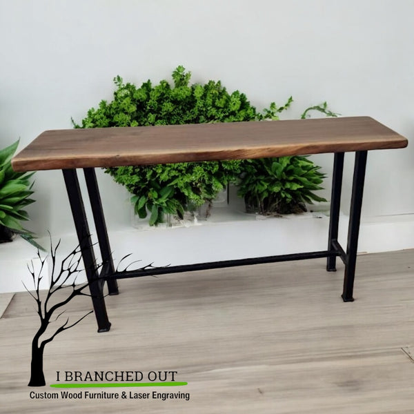 Walnut Treasure Console Table - Live Edge
