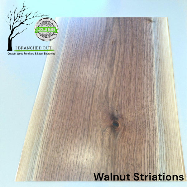 Walnut Striations Console Table - Live Edge