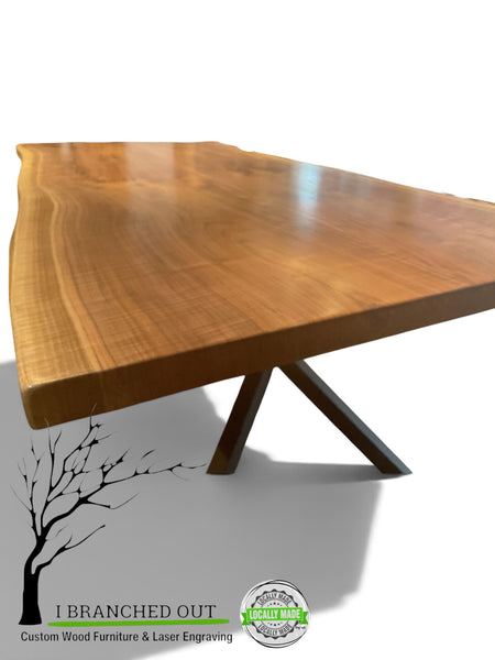 Rippled Walnut Dining Table - 8’ (just shy)