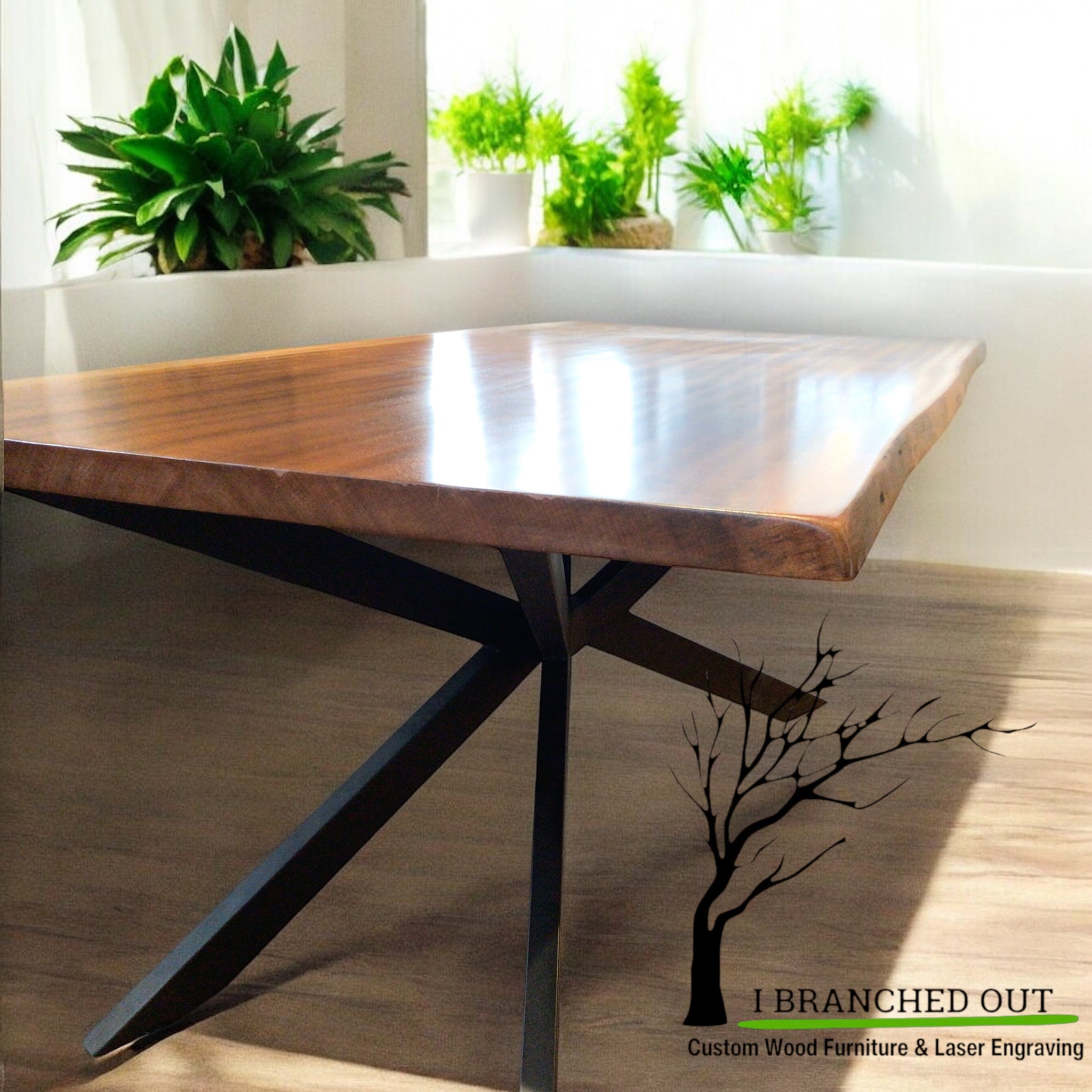 Stripes of Sapele Dining Table - 7’