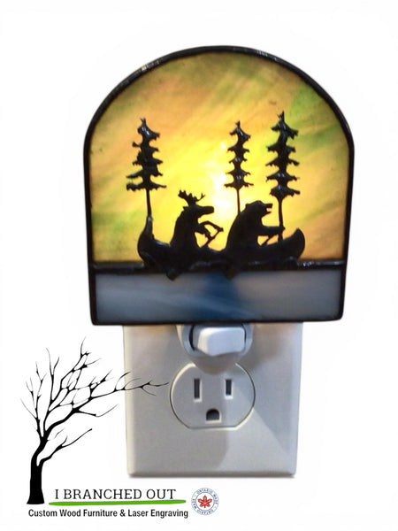 “Forest Glow Paddle” - Stained Glass Night Light