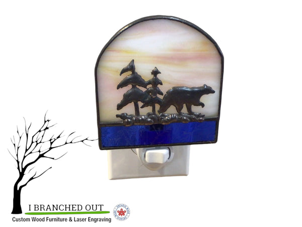 “Early Riser Bear” - Stained Glass Night Light
