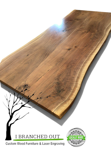 Rippled Walnut Dining Table - 8’ (just shy)