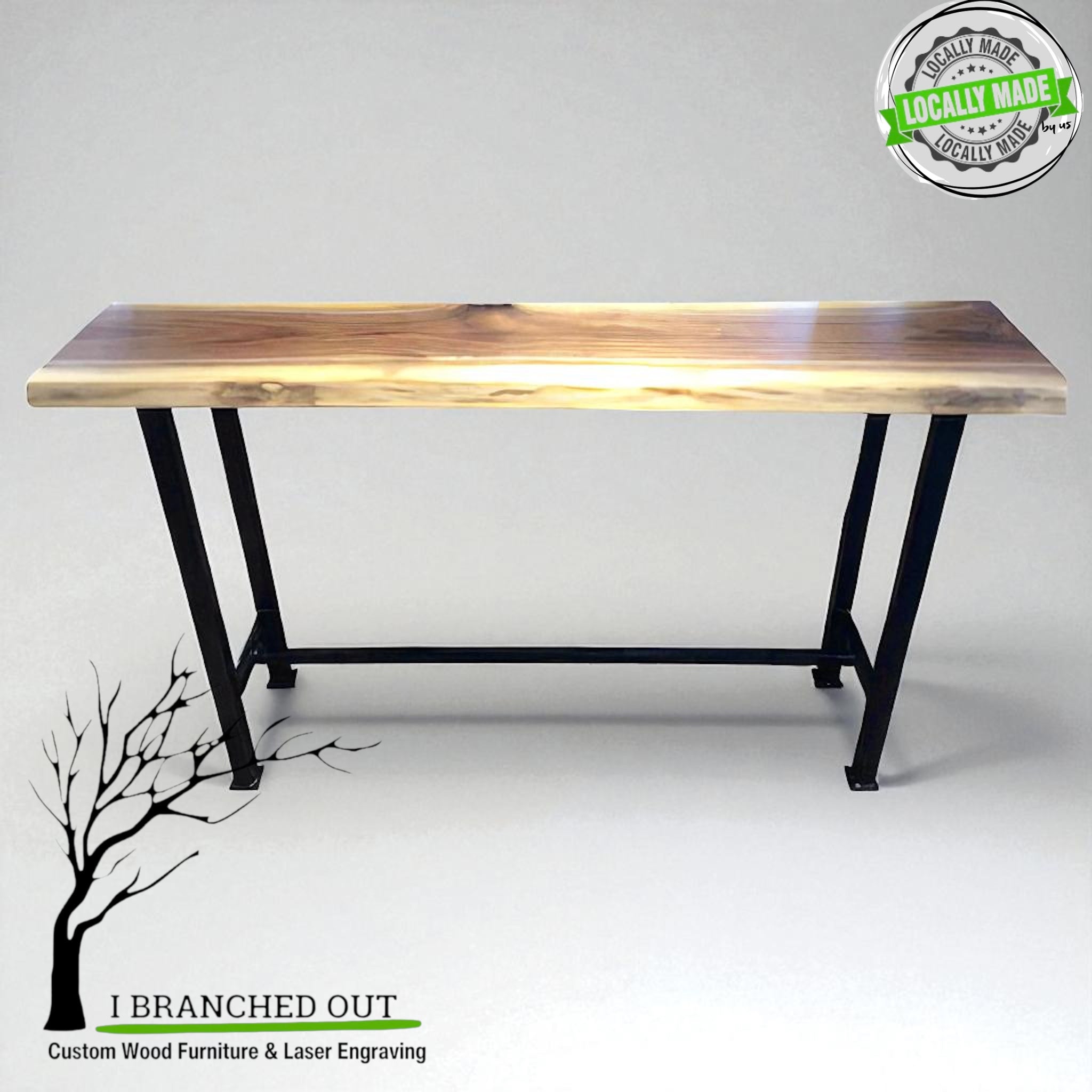 Walnut Retreat Console Table - Live Edge