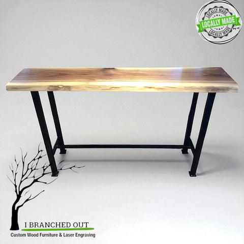 Walnut Retreat Console Table - Live Edge