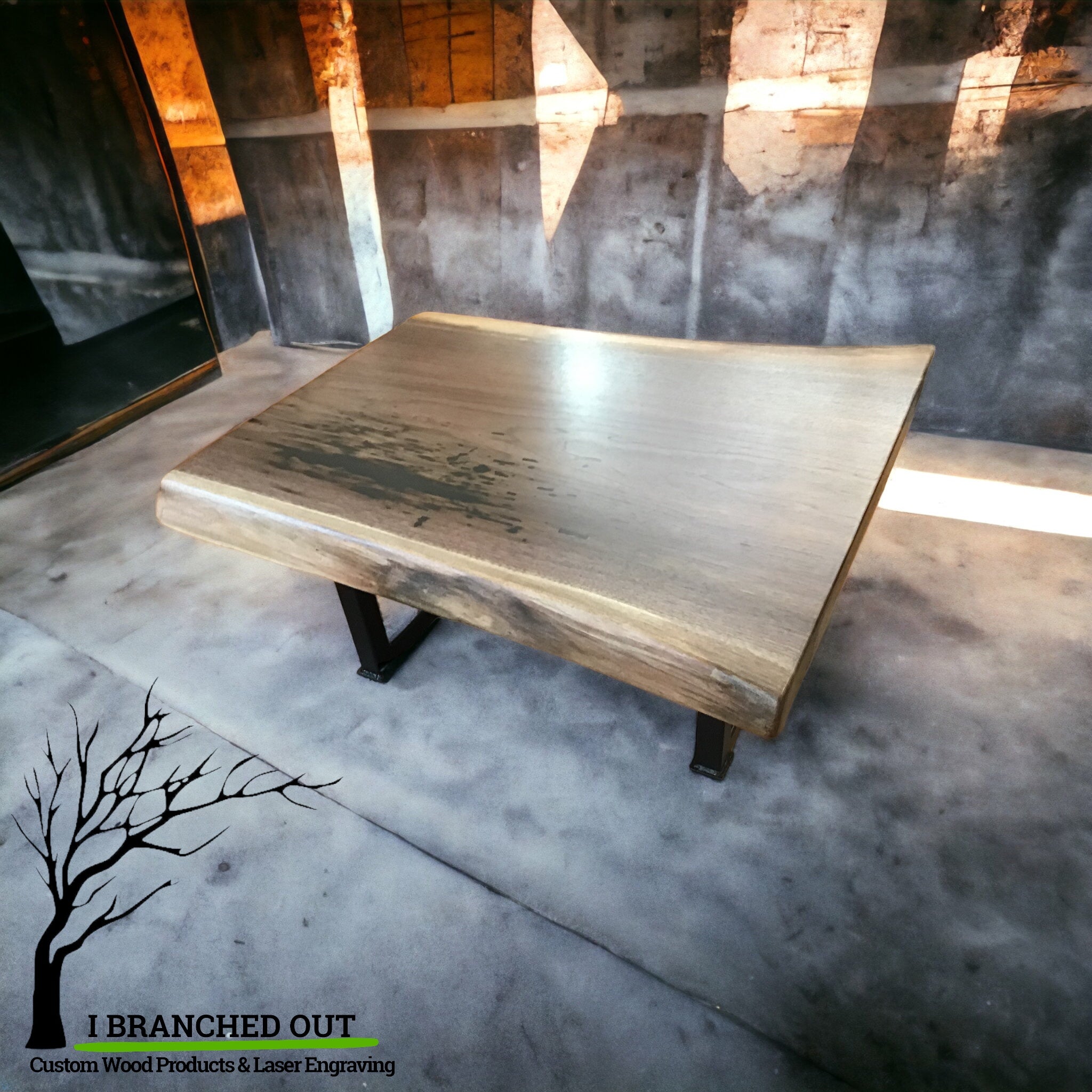 Speckled Walnut Bench/Coffee Table